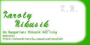 karoly mikusik business card